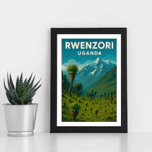Rwenzori Uganda Print – African Mountain Landscape Artwork (Digital Download)