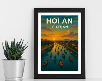 Hoi An Vietnam Print – Vintage Travel Poster (Digital Download)