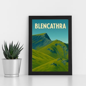 Arte digital de Blencathra l Montanha do Distrito dos Lagos l Pôster personalizado, cartão postal, impressão emoldurada, cartão comemorativo l Retrato