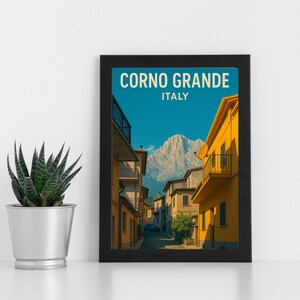 Corno Grande Itália Impressão Digital Artwork l Itália l Pôster personalizado, cartão postal, impressão emoldurada, cartão de felicitações l Retrato