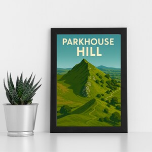 Parkhouse Hill Digitaldruck Kunstwerk l Peak Distrikt National Park l Individuelles Poster, Postkarte, gerahmter Druck, Grußkarte l Portrait