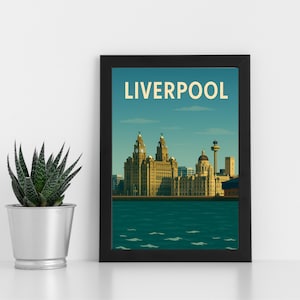 Superschönes Digitaldruck-Kunstwerk l Merseyside l Kundenspezifisches Plakat, Postkarte, gerahmter Druck, Grußkarte l Porträt