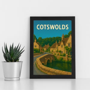 Cotswolds Digitaldruck Kunstwerk l Gebiet von außergewöhnlicher natürlicher Schönheit l Individuelles Poster, Postkarte, gerahmter Druck, Grußkarte l Porträt