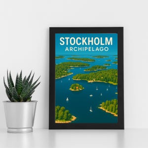 Stampa digitale dell'arcipelago di Stoccolma l Svezia l Poster personalizzato, cartolina, stampa incorniciata, biglietto d'auguri l Ritratto