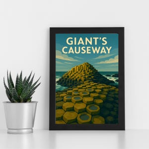 Giants Damm Wayne Digitaldruck Kunstwerk Nordirland l Individuelles Poster, Postkarte, gerahmter Druck, Grußkarte l Porträt