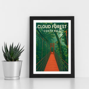 Cloud Forest Digital Print Artwork l Costa Rica - Central America l Custom poster, postcard, framed print, greeting card l Portrait