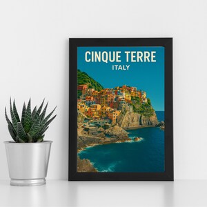 Cinque Terre Itália Impressão digital l Itália l Pôster personalizado, cartão postal, impressão emoldurada, cartão comemorativo l Retrato
