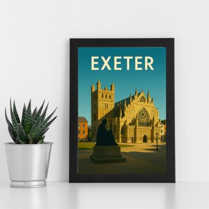 Exeter Digitaldruck Kunstwerk Südengland l Individuelles Poster, Postkarte, gerahmter Druck, Grußkarte l Porträt