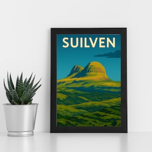 Suilven Digital Print Artwork l Scottish Highland Mountain l Individuelles Poster, Postkarte, gerahmter Druck, Grußkarte l Portrait