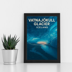 Geleira Vantnajokull, Islândia, impressão digital, arte l Islândia l Pôster personalizado, cartão postal, impressão emoldurada, cartão comemorativo l Retrato
