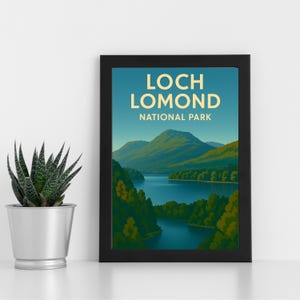 Loch Lomond Digital Print Artwork l Loch Lomond National Park l Individuelles Poster, Postkarte, gerahmter Druck, Grußkarte l Portrait