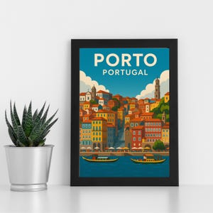 Porto Digital Print Artwork l Portugal l Pôster personalizado, cartão postal, impressão emoldurada, cartão de felicitações l Retrato