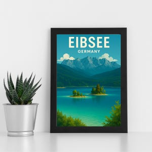 Oeuvre d'art en impression numérique Eibsee Allemagne l Allemagne l Poster personnalisé, carte postale, impression encadrée, carte de voeux l Portrait