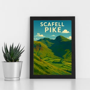 Scafell Pike Digital Print Artwork l Seenplatte Berg l Individuelles Poster, Postkarte, gerahmter Druck, Grußkarte l Portrait