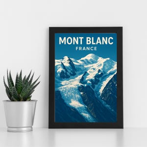 Oeuvre d'art en impression numérique Mont Blanc France l France l Poster personnalisé, carte postale, impression encadrée, carte de voeux l Portrait