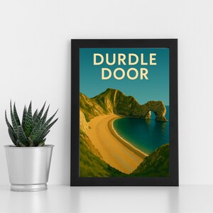 Durdle Door Impressão Digital Artwork l Dorset l Pôster personalizado, cartão postal, impressão emoldurada, cartão comemorativo l Retrato