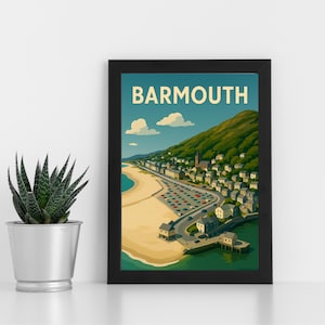 Arte de impressão digital de Barmouth l Parque Nacional Eryri l Pôster personalizado, cartão postal, impressão emoldurada, cartão comemorativo l Retrato
