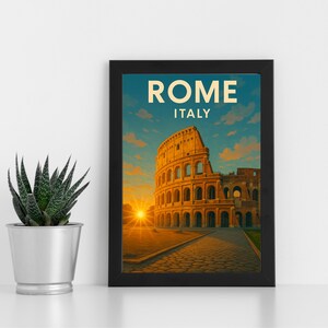 Roma, Itália, Impressão Digital, Arte l Itália l Pôster personalizado, cartão postal, impressão emoldurada, cartão comemorativo l Retrato