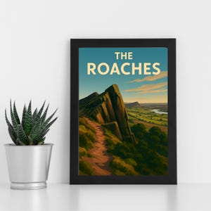 The Roaches Digitaldruck Kunstwerk l Peak Distrikt Nationalpark l Individuelles Poster, Postkarte, gerahmter Druck, Grußkarte l Portrait