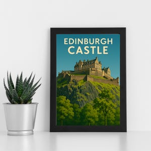 Edinburgh Castle Digital Print Artwork l Edinburgh l Poster, Postkarte, gerahmter Druck, Grußkarte l Portrait