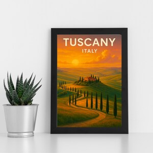 Toscana Itália Impressão Digital Arte l Itália l Pôster personalizado, cartão postal, impressão emoldurada, cartão de felicitações l Retrato