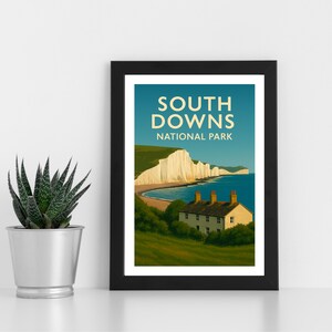South Downs National Park Art Print, Coastal Landscape (Digital Download)