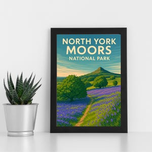 Obra de arte digital de North York Moors l Parque Nacional North York Moors l Pôster personalizado, cartão postal, impressão emoldurada, cartão comemorativo l Retrato