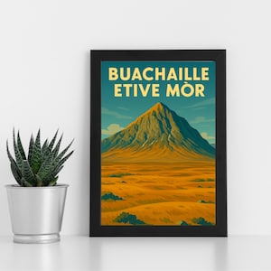 Buachaille Etive Mor Impressão Digital Artwork l Montanha da Escócia l Pôster personalizado, cartão postal, impressão emoldurada, cartão de felicitações l Retrato