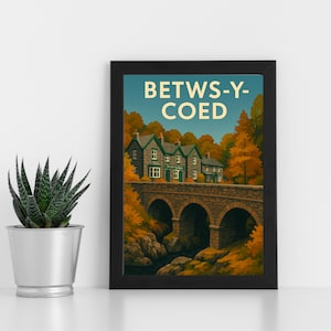 Betws-Y-Coed Digitaldruck Kunstwerk l Eryri National Park l Individuelles Poster, Postkarte, gerahmter Druck, Grußkarte l Portrait