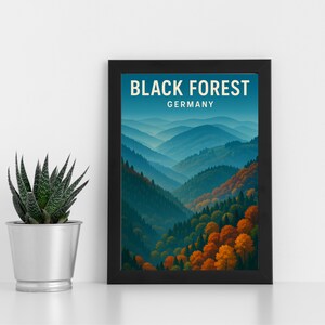 Oeuvre d'art en impression numérique de la Forêt-Noire Allemagne l Allemagne l Poster personnalisé, carte postale, impression encadrée, carte de voeux l Portrait