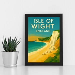Isle of Wight Digitaldruck Kunstwerk l Isle of Wight England l Individuelles Poster, Postkarte, gerahmter Druck, Grußkarte l Portrait