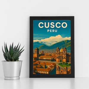 Impresión de Cusco, Perú: Póster de viaje a Sudamérica (Descarga digital)