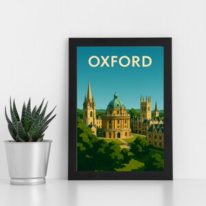 Oxford Digital Print Artwork l Oxfordshire l Poster, Postkarte, gerahmter Druck, Grußkarte l Portrait