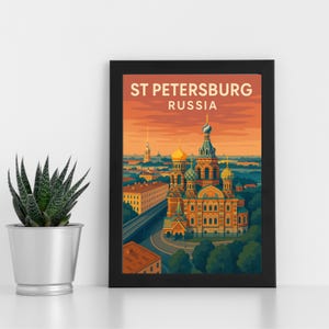 Arte de impressão digital de São Petersburgo l Rússia l Pôster personalizado, cartão postal, impressão emoldurada, cartão comemorativo l Retrato