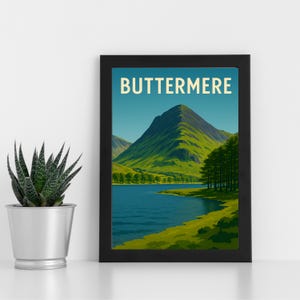 Buttermere Digitaldruck Kunstwerk l Lake Distrikt Nationalpark l Individuelles Poster, Postkarte, gerahmter Druck, Grußkarte l Portrait