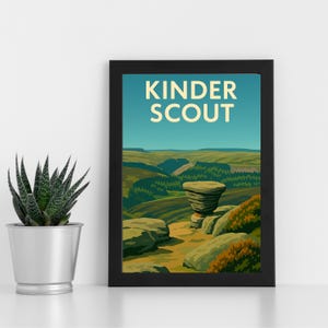 Kinder Scout Digitaldruck Kunstwerk l Peak Distrikt Nationalpark l Individuelles Poster, Postkarte, gerahmter Druck, Grußkarte l Portrait