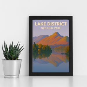 Obra de arte digital do Lake District l Parque Nacional do Lake District l Pôster personalizado, cartão postal, impressão emoldurada, cartão comemorativo l Retrato