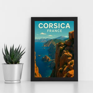 Impression numérique d'oeuvres d'art Corse France l France l Poster personnalisé, carte postale, impression encadrée, carte de voeux l Portrait
