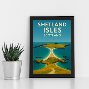 Shetland-Inseln Digitaldruck Kunstwerk l Isle of Shetland Schottland l Individuelles Poster, Postkarte, gerahmter Druck, Grußkarte l Porträt