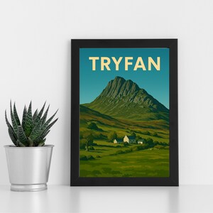 Arte de impressão digital Tryfan l Montanha Eryri (Snowdonia) l Pôster personalizado, cartão postal, impressão emoldurada, cartão comemorativo l Retrato