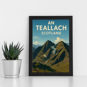 Ein Teallach Digitaldruck Kunstwerk l Scotland Mountain l Kundenspezifisches Plakat, Postkarte, gerahmter Druck, Grußkarte l Porträt