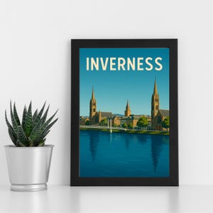 Inverness Digital Print Artwork l Schottland l Individuelles Poster, Postkarte, gerahmter Druck, Grußkarte l Portrait