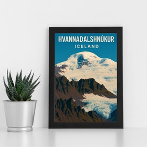 Hvannadalshnukur Iceland Impression numérique d'oeuvres d'art l Islande l Poster personnalisé, carte postale, impression encadrée, carte de voeux l Portrait