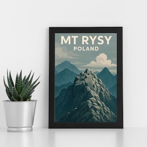 Mount Rysy Digital Print Artwork l Polen l Individuelles Poster, Postkarte, gerahmter Druck, Grußkarte l Portrait