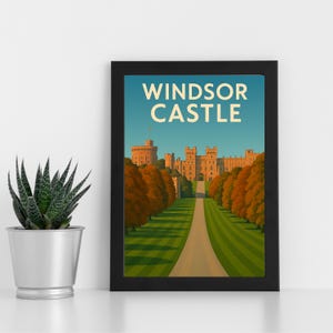 Windsor Castle Digital Print Artwork l Windsor l Poster, Postkarte, gerahmter Druck, Grußkarte l Portrait