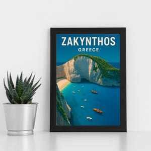 Oeuvre d'art en impression numérique de Zakynthos l Grèce l Poster personnalisé, carte postale, impression encadrée, carte de voeux l Portrait