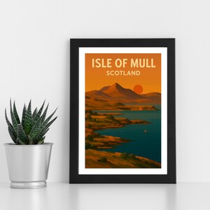 Stampa dell'Isola di Mull, Scozia, poster di viaggio personalizzato (download digitale)