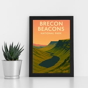 Brecon Beacons Digitaldruck Kunstwerk l Brecon Beacons National Park l Individuelles Poster, Postkarte, gerahmter Druck, Grußkarte l Porträt