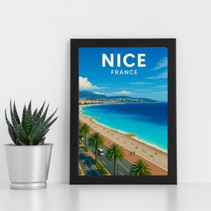 Oeuvre d'art en impression numérique Nice France l France l Poster personnalisé, carte postale, impression encadrée, carte de voeux l Portrait