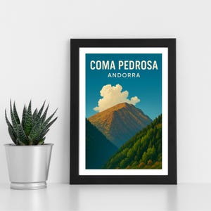 Coma Pedrosa, Andora – wydruk artystyczny – plakat podróżniczy po Europie (pobranie cyfrowe)